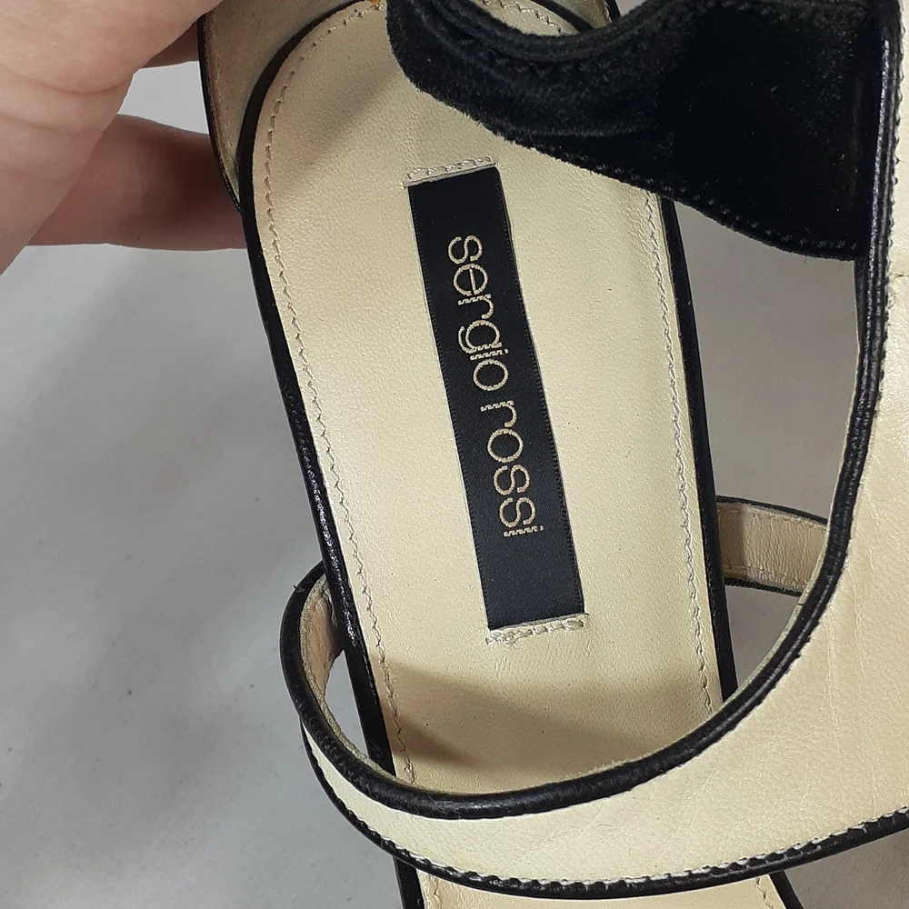Sergio Rossi cream and black leather heels size 36.5 size 6.5 - Picture 6 of 10